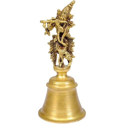 Murali Krishna Handheld Bell - Brass Statue