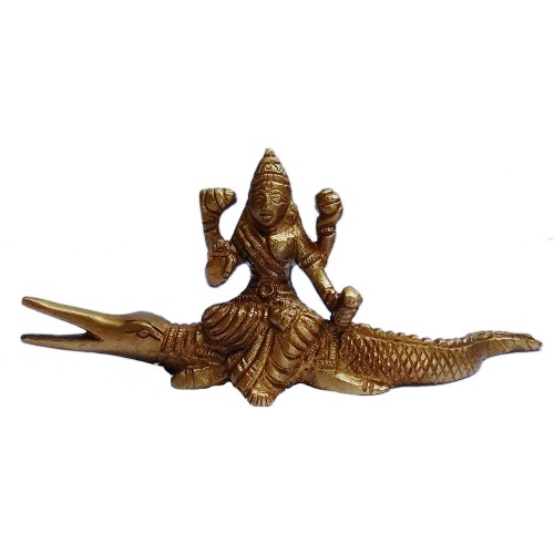 Brass Statue Goddess Ganga, Hindu Deity ...