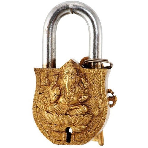 Ganesha Brass Padlock (Antique Design) B...