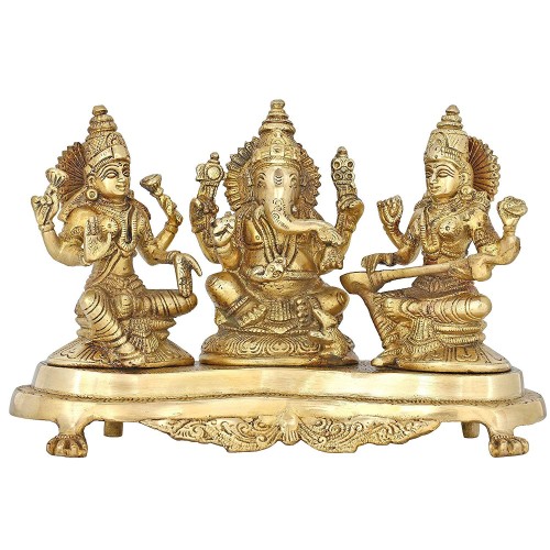 Handmade Indian Brass Ganesha Lakshmi an...