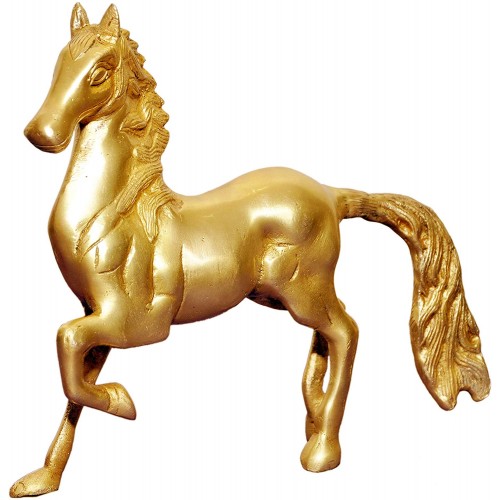 Animal Horse Brass Statue Feng Shui Tabl...