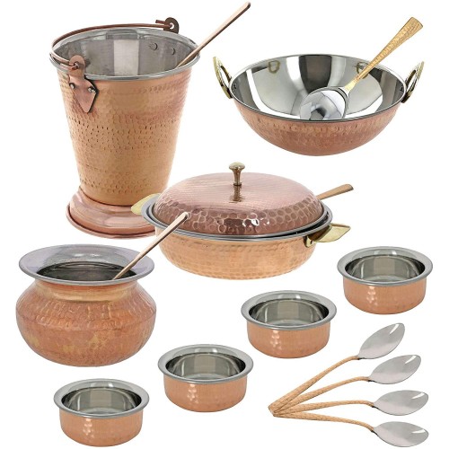 Indian Tableware Copper and Steel Hammer...