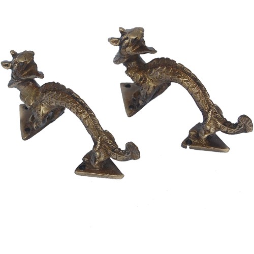 Door Handle of Dragon Figure of Brass