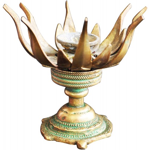 Brass Metal Flower Deepak Candle Stand