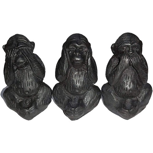 Three Truths of Man Monkey Hear See Speak No Evil Victorian Replica Statue 