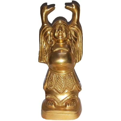 A Brass Laughing Buddha for Wealth and H...