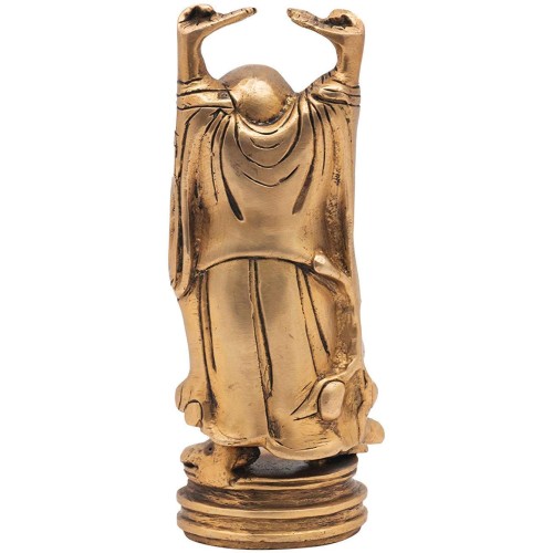 A Laughing Buddha for Wealth and Happiness Big Statue Brass,W-1Kg H-6''