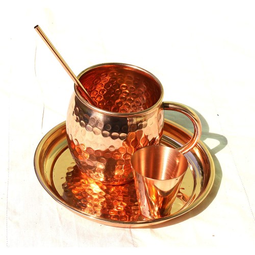 Solid Hand Hammered Copper Moscow Mule M...