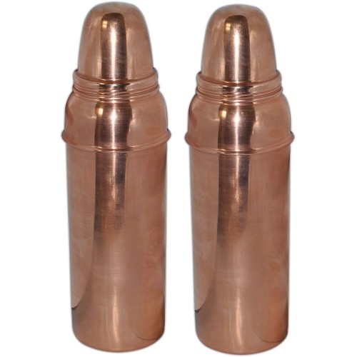 Indian Pure Copper Water Bottle with Lid...