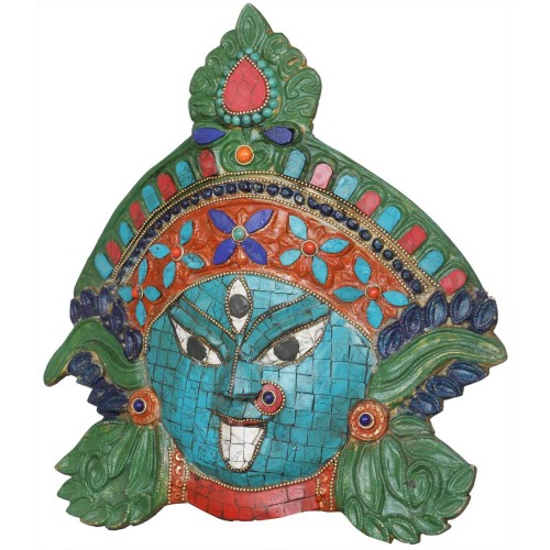 Devi Kali Wall Hanging Mask Brass Statue...