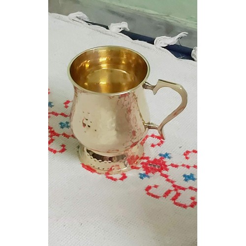 Pure Brass Beer Stein - No Lining - 18 oz – Ice Cold Beer, Moscow Mules Mugs Hammered Finished Heart Handle