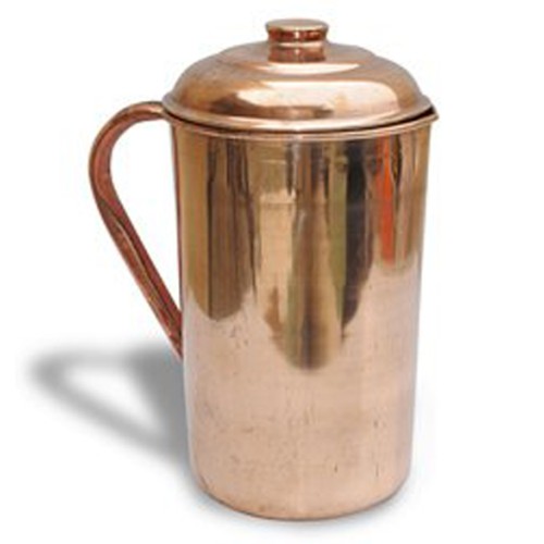 Pure Copper Water Jug Copper Pitcher for Ayurveda Health Benefit Smooth Finished