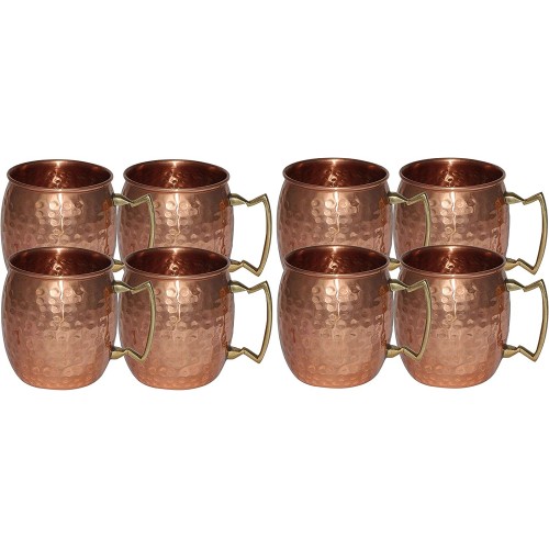 Handmade Pure Copper Hammered Moscow Mule Mug set of 8