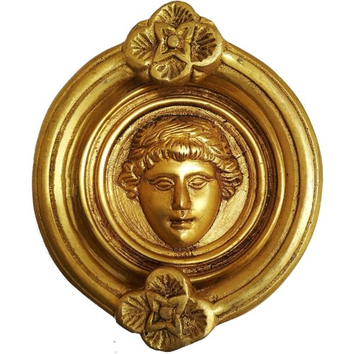 Brass Door Knocker: Golden Roman King Ga...