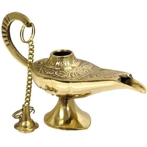 Brass Aladdin Genie Lamps Incense Burners (4-INCH)