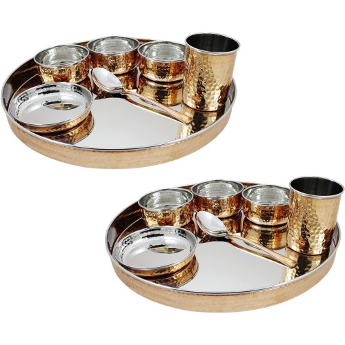 Set of 2 Indian Dinnerware Stainless Ste...
