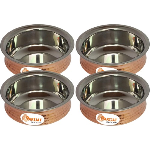  Copper Stainless Steel Bowls Set - Serv...