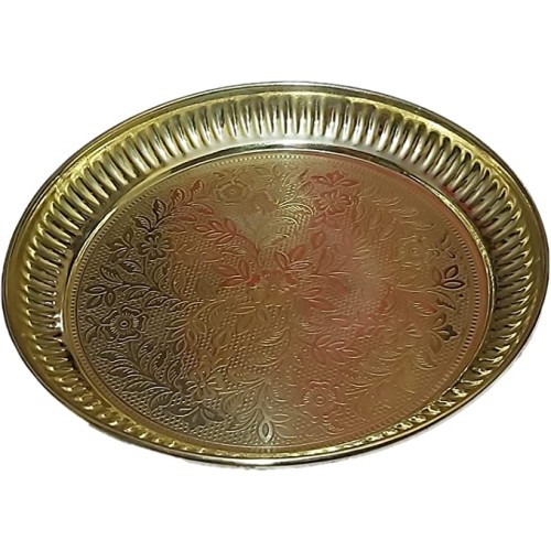 Brass pooja thaali with rectangular shape Plate aarti pujan thali